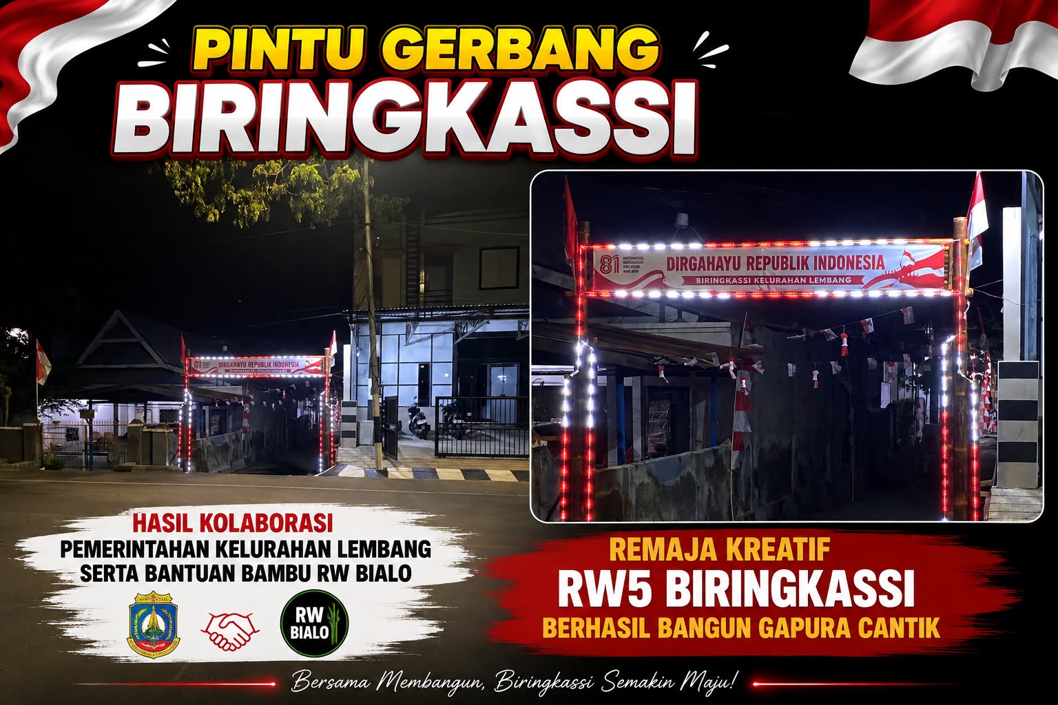 “PINTU GERBANG BIRINGKASSI: Simbol Gotong Royong, Kreativitas, dan Semangat Kemerdekaan”